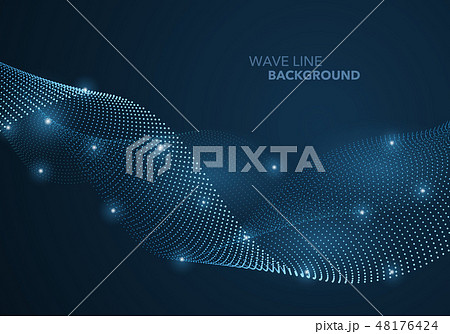 Futuristic abstract wave dot gradient line Futuristic abstract wave dot gradient line 48176424