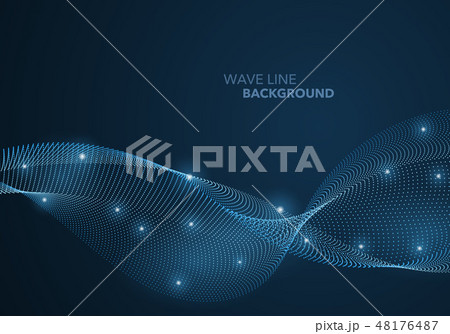Futuristic abstract wave dot gradient line Futuristic abstract wave dot gradient line 48176487