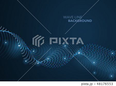 Futuristic abstract wave dot gradient line 48176553