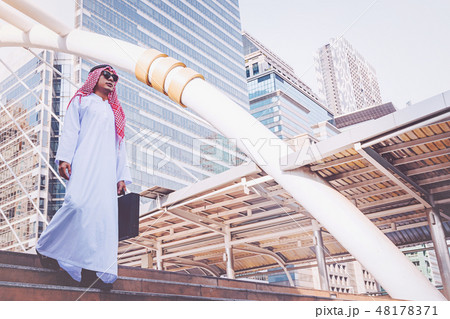 Arab businessman holding bag successful 48178371