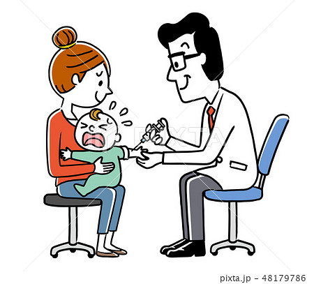 予防接種を受ける赤ちゃんのイラスト素材 48179786 Pixta