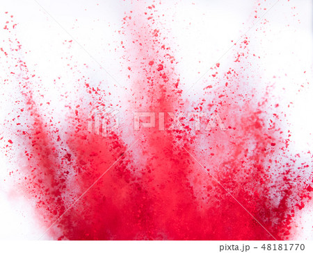 Multi colored powder explosion isolated on white 48181770