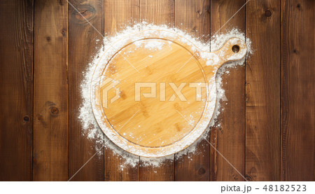 wheat flour on wooden background wheat flour on wooden background 48182523