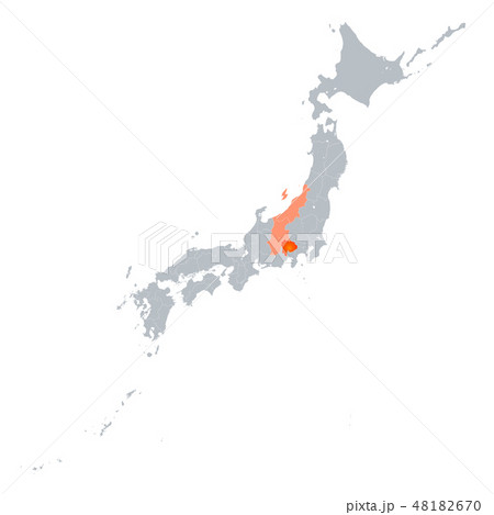 山梨県地図と甲信越地方 48182670