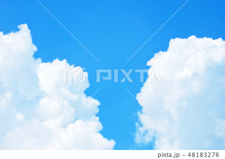 Beauty fluffy white Cumulus clouds with blue sky 48183276