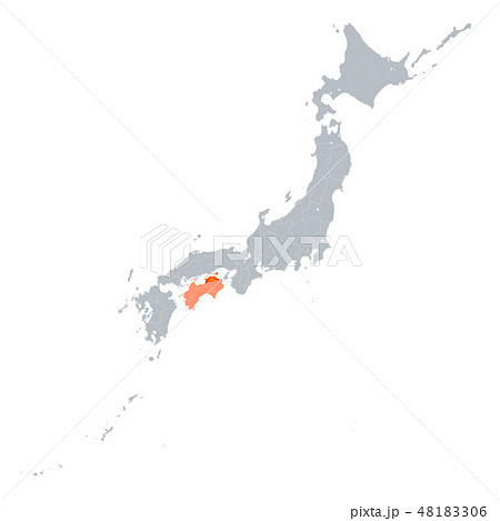 香川県地図と四国地方 48183306