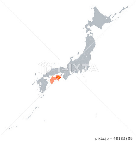 徳島県地図と四国地方 48183309