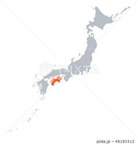高知県地図と四国地方 48183312