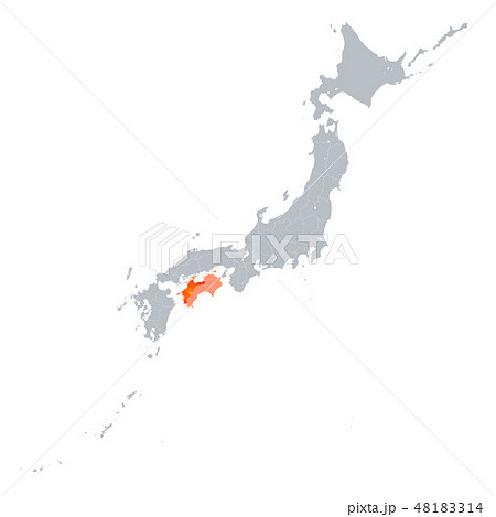 愛媛県地図と四国地方