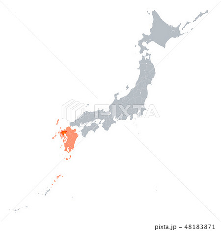 佐賀県地図と九州地方 48183871