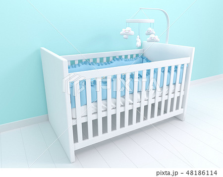 white baby cradle