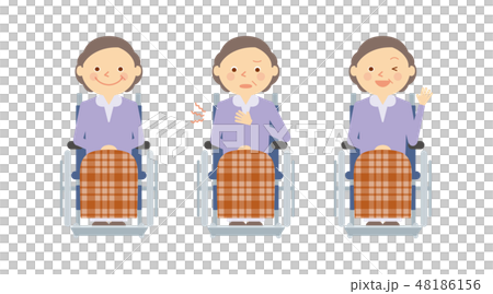 Senior female wheelchair whole body set Senior female wheelchair whole body set 48186156
