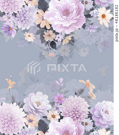 透明水彩 水彩画 花 48186182