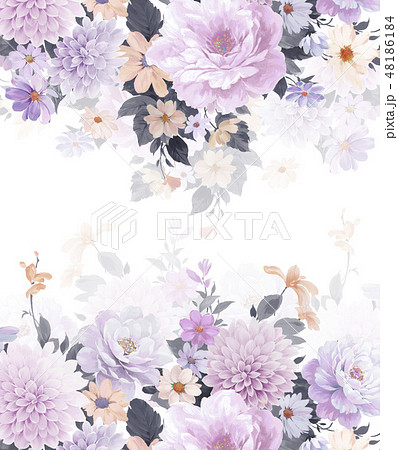 透明水彩 水彩画 花のイラスト素材