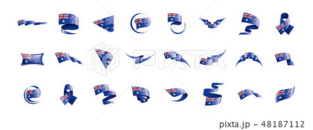 Australia flag, vector illustration on a white background. Australia flag, vector illustration on a white background. 48187112