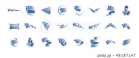Greece flag, vector illustration on a white background. 48187147
