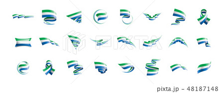 Sierra Leone flag, vector illustration on a white background. 48187148