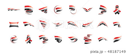 Yemeni flag, vector illustration on a white background. 48187149