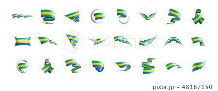 Gabon flag, vector illustration on a white background. 48187150