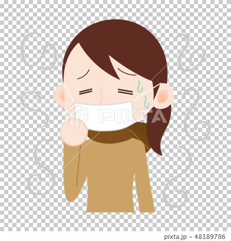 女人面具/圍巾的上半身狀況不好 48189786