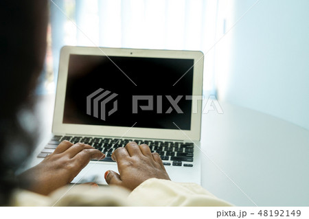 Hands on keyboard of laptop Hands on keyboard of laptop 48192149