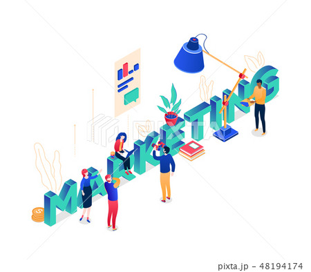 Marketing concept - modern colorful isometric vector illustration Marketing concept - modern colorful isometric vector illustration 48194174