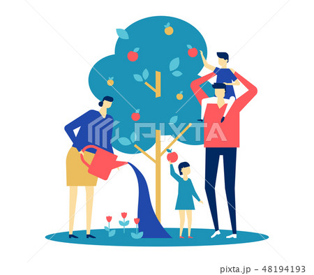 Happy family - flat design style colorful illustration Happy family - flat design style colorful illustration 48194193