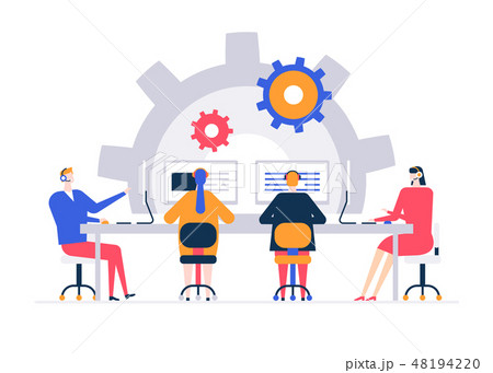 Technical support - flat design style colorful illustration 48194220