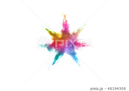 Colorful powder explosion on white background. Colorful powder explosion on white background. 48194308