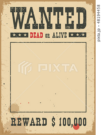 Wanted Poster Vector Western Illustration On Whiteのイラスト素材 48194458 Pixta