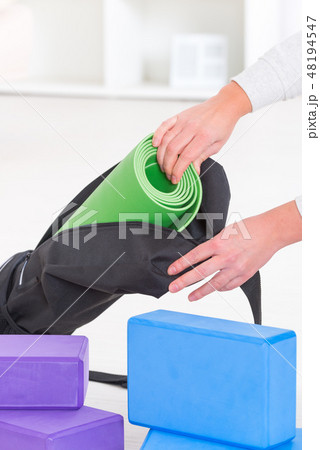 Yoga mat inside a special yoga bag 48194547