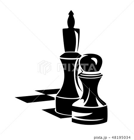 chess pieces on board black vector design chess pieces on board black vector design 48195034