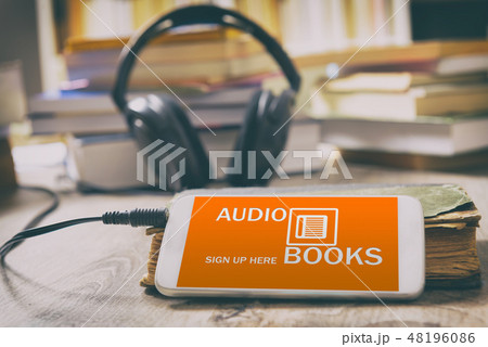 Concept of listening to audiobooks Concept of listening to audiobooks 48196086