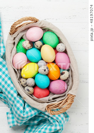 Easter eggs in basket 48197074