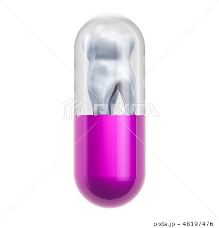 Painkiller for Dental Pain concept, 3D rendering 48197476