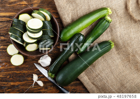Whole and chopped zucchini 48197658