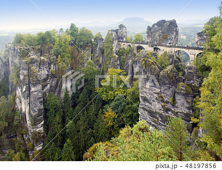 Bastei rock formation in Saxon Switzerland,Germany 48197856