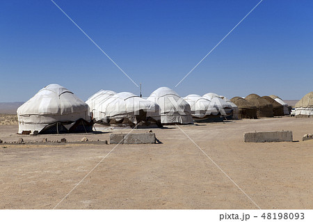 Yurt camp in the desert. Uzbekistan 48198093