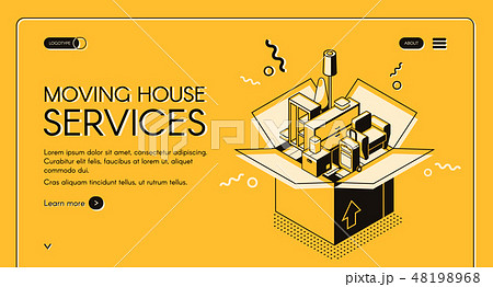 Moving service startup isometric web page Moving service startup isometric web page 48198968