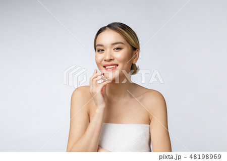 Beautiful Charming Asian young woman smile with white teeth, feeling so happiness and cheerful with Beautiful Charming Asian young woman smile with white teeth, feeling so happiness and cheerful with 48198969