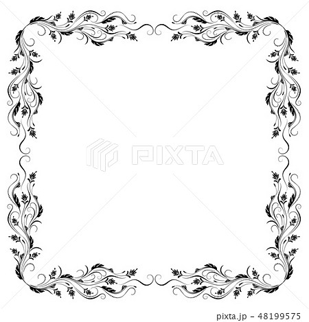 Decorative vintage frame with floral ornament 48199575