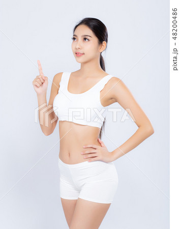 Portrait asian woman smiling beautiful body diet 48200486