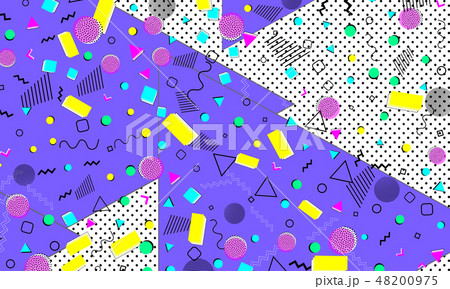 Pop art color background. Memphis pattern 48200975