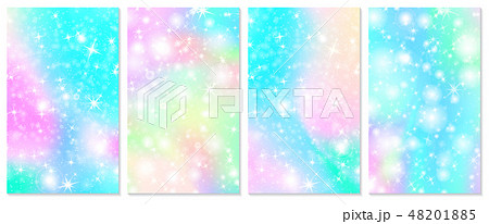 Unicorn rainbow background. Holographic sky 48201885