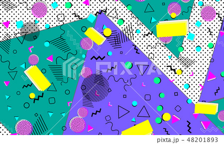 Pop art color background. Memphis pattern 48201893