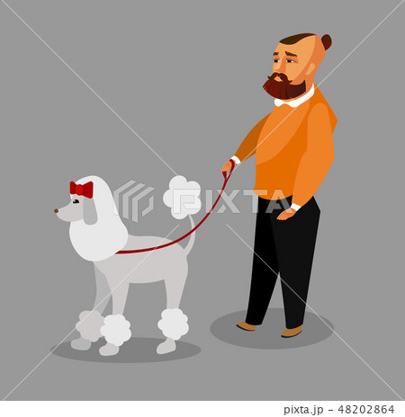 Man Walking with Poodle Vector Design Element Man Walking with Poodle Vector Design Element 48202864
