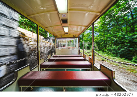 黒部渓谷を走るトロッコ電車 48202977
