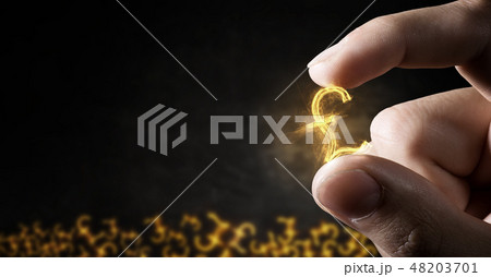 Money symbol between fingers Money symbol between fingers 48203701