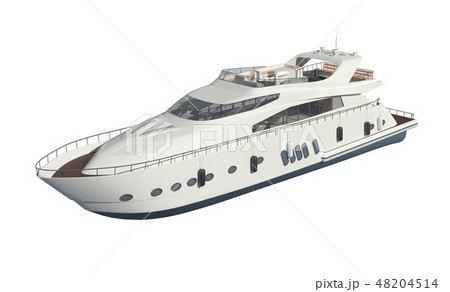 Yacht isolated on white background 3D illustration 48204514