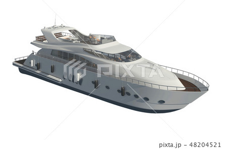 Yacht isolated on white background 3D illustration Yacht isolated on white background 3D illustration 48204521